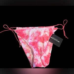 New PrettyLittleThing Women’s Hot Pink Tie Dye Bikini Bottoms SZ 8